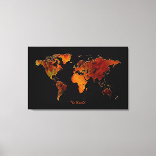 Innendekoration Neue Weltkarte Kunst drucken Leinwanddruck