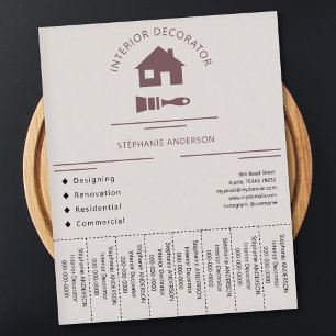 Innendekorator Flyer abreißen Streifen