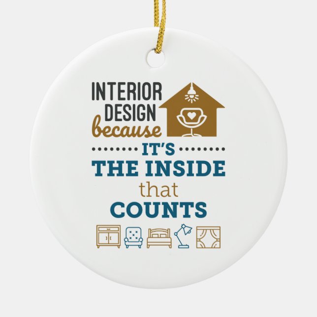 Innendesign, denn es ist das Innere, das zählt Keramik Ornament (Vorne)