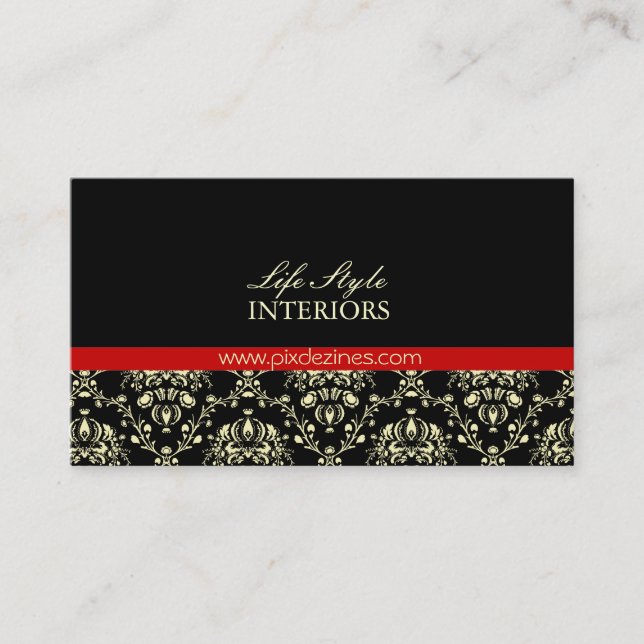 Innendesigner-Visitenkarte, Damask Visitenkarte (Vorderseite)