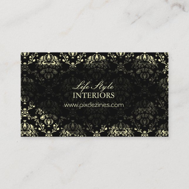 Innendesigner-Visitenkarte, Damask Visitenkarte (Vorderseite)