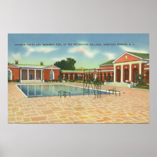 Innengericht der Erholungs-Gbd und Pool-Ansicht Poster
