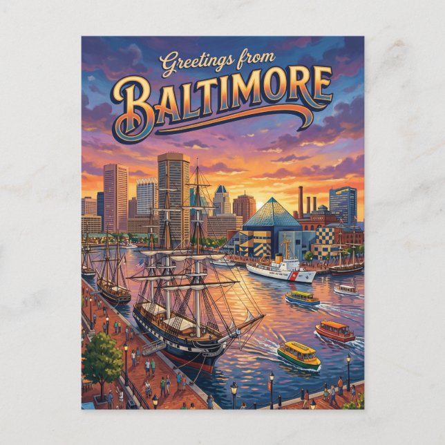 Innenhafen, Baltimore USA Postkarte (Vorderseite)