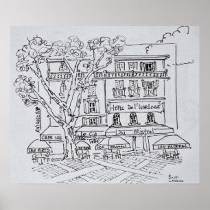 Innenhof-Café   Hotel del'Horloge, Avignon Poster