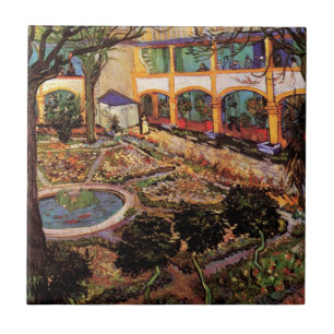 Innenhof des Hospitals in Arles von Vincent van Go Fliese
