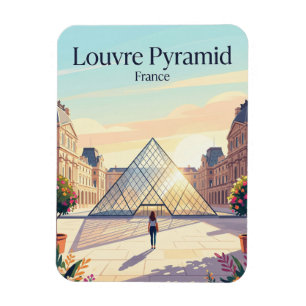 Innenhof des Louvre-Museums Frankreich Magnet