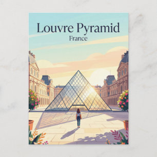 Innenhof des Louvre-Museums Frankreich Postkarte