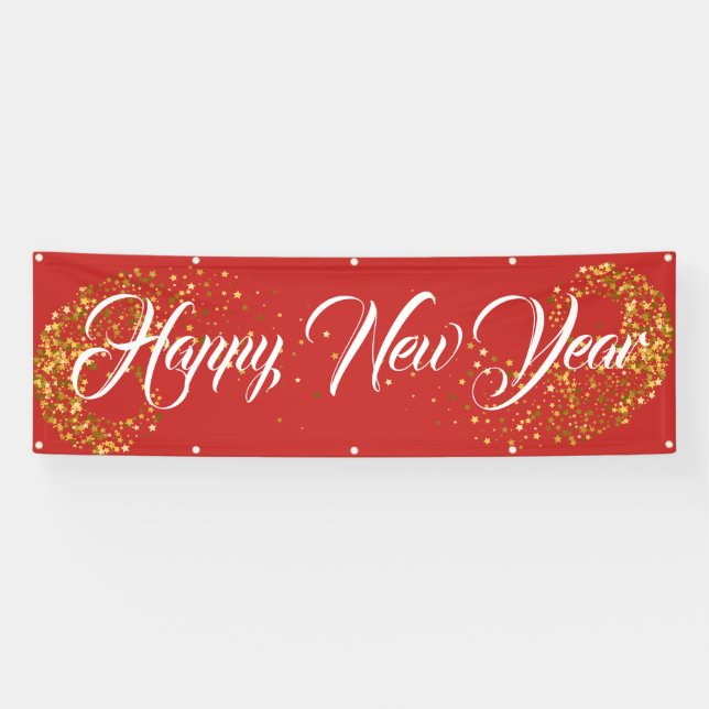 Innenhof Kundenspezifische Banner-Happy New Year Banner (Horizontal)