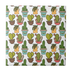 Innenkaktus u. Succulents im Topf-Muster Fliese