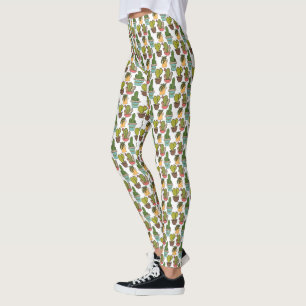 Innenkaktus und Sukkulturen im Muster "Pots" Leggings