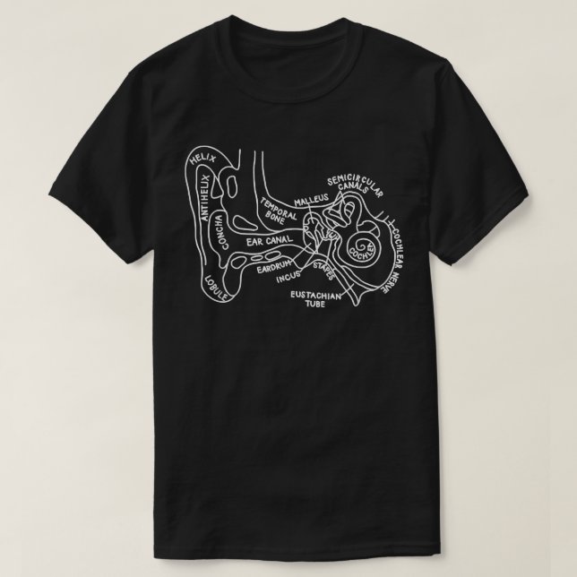 Innenohr Audiologe Vestibulartherapie T-Shirt (Design vorne)