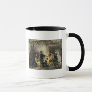 Innenraum der Hütte eines Grubenarbeiters Tasse
