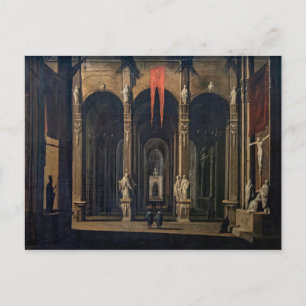 Innenraum der Kirche von Neapel Französische Baroc Postkarte