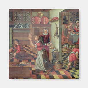 Innenraum der Küche, das Abendessen bei Emmaus Magnet