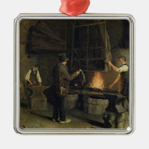 Innenraum der Schmiede, 1837 Silbernes Ornament