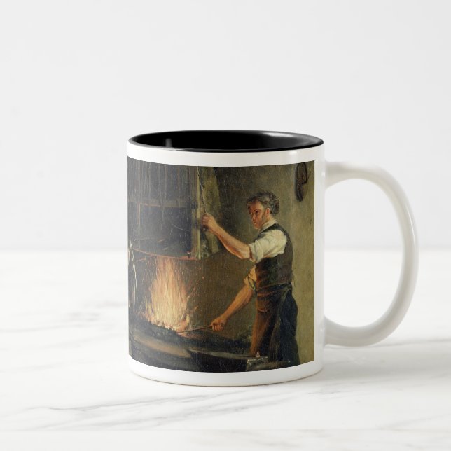 Innenraum der Schmiede, 1837 Zweifarbige Tasse (Rechts)