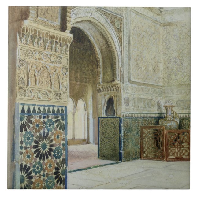Innenraum des Alhambras, Granada (w/c) Fliese (Vorderseite)