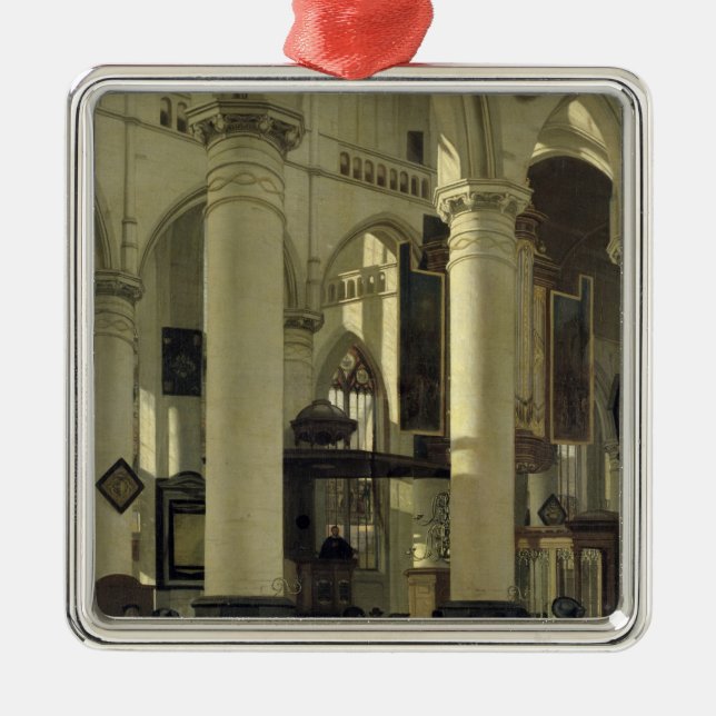 Innenraum einer Kirche Silbernes Ornament (Vorne)
