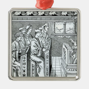 Innenraum einer Schule Silbernes Ornament
