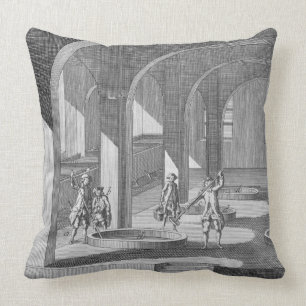 Innenraum einer Seifenfabrik, Illustration für ei Kissen