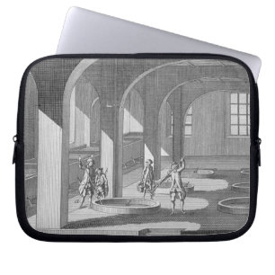Innenraum einer Seifenfabrik, Illustration für ei Laptopschutzhülle
