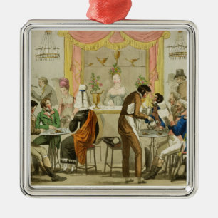 Innenraum eines Cafés, Kneipe. für William Pearm Ornament Aus Metall