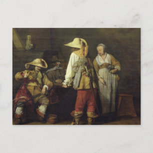 Innenraum eines Gasthauses, 1636 Postkarte