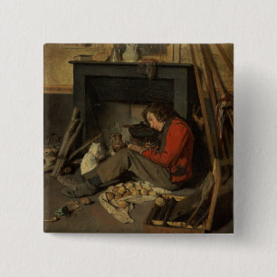 Innenraum eines Studios, 1845 (Öl auf Leinwand) Button