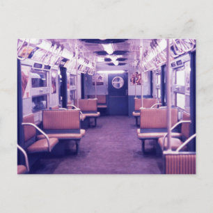 Innenraum eines Subway-Wagens, New York City Vinta Postkarte