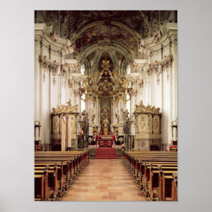 Innenraum, entworfen von Balthasar Neumann 1734-54 Poster