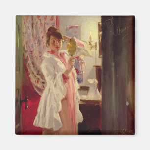 Innenraum mit der Ehefrau des Künstlers, 1889 Magnet