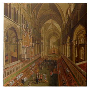 Innenraum von Canterbury-Kathedrale, c.1675-1700 Fliese