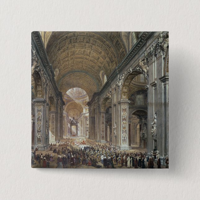 Innenraum von St Peter, Rom, 1867 Button (Vorderseite)