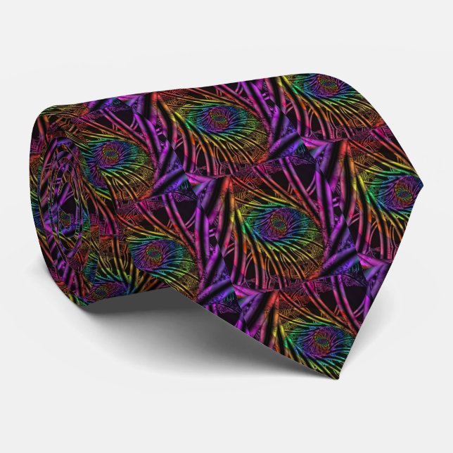 Innenseite | Rainbow Fraktal Art Krawatte (Gerollt)