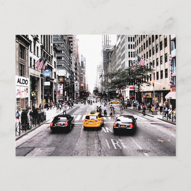 Innenstadt New Yorks Taxistände Postkarte (Vorderseite)