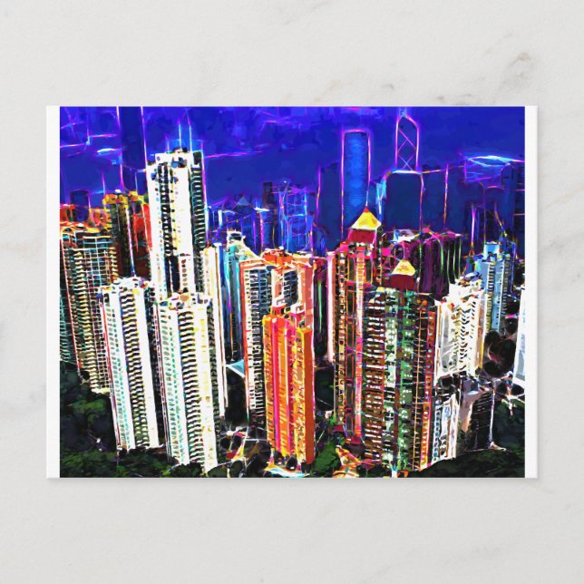 Innenstadt von Hongkong: China: Postkarte (Vorderseite)
