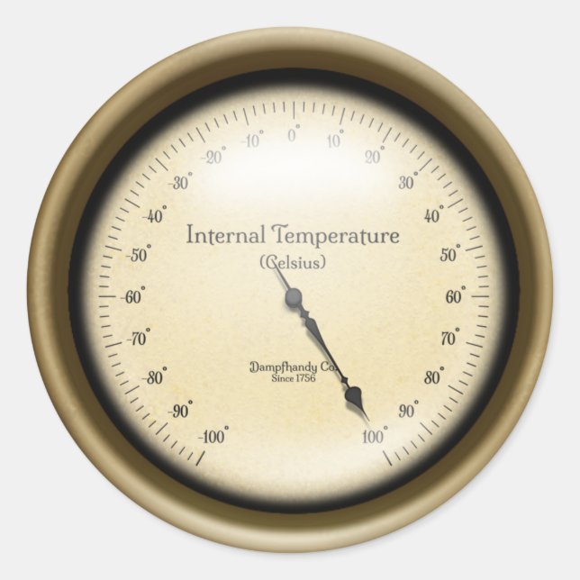 Innentemperatur Runder Aufkleber (Vorderseite)