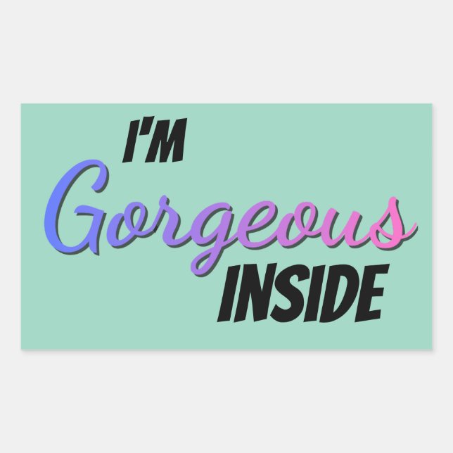 Inner Beauty I'm Gorgeous Inside Rechteckiger Aufkleber (Vorderseite)