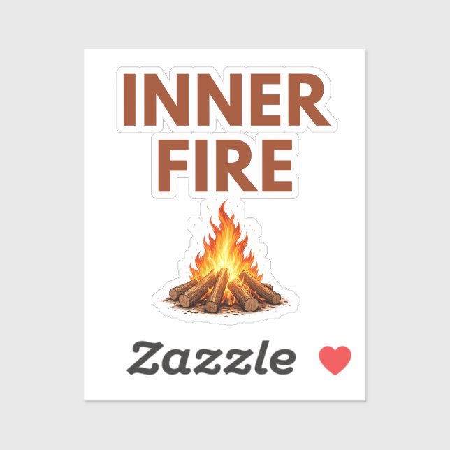 Inner Fire Minimal Flame Vinyl Sticker (Feuille)