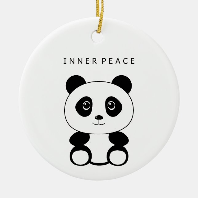 Inner Peace Panda Keramik Ornament (Vorne)