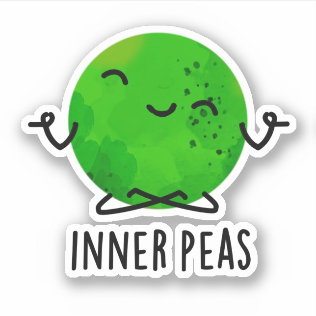 Inner Peas Funny Meditating Pea Pub Aufkleber (Vorderseite)