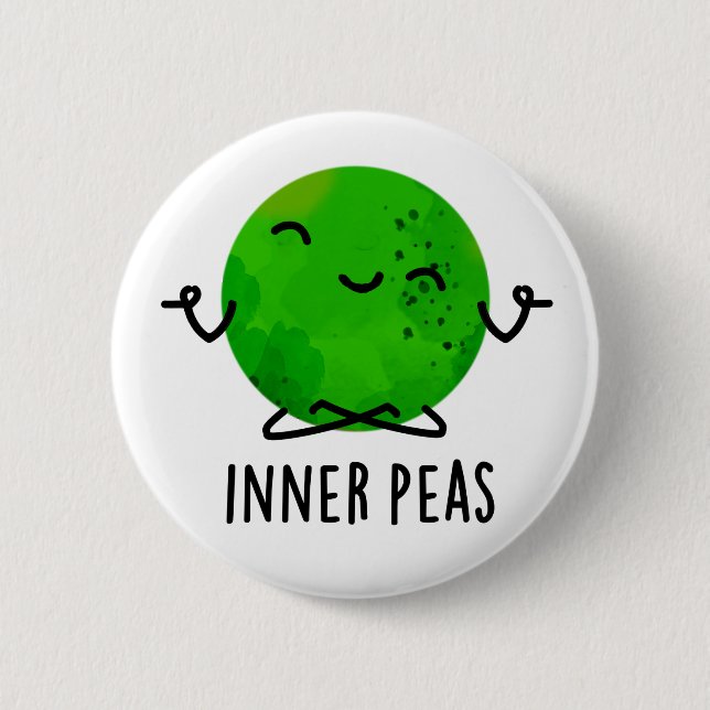Inner Peas Funny Meditating Pea Pub Button (Vorderseite)