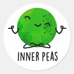 Inner Peas Funny Meditating Pea Pub Runder Aufkleber