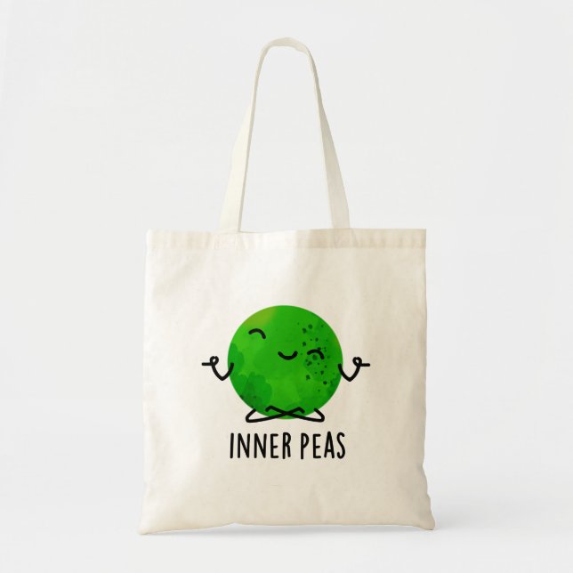 Inner Peas Funny Meditating Pea Pub Tragetasche (Vorne)