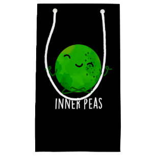 Inner Peas Funny Meditation Pea Pun Dark BG Kleine Geschenktüte