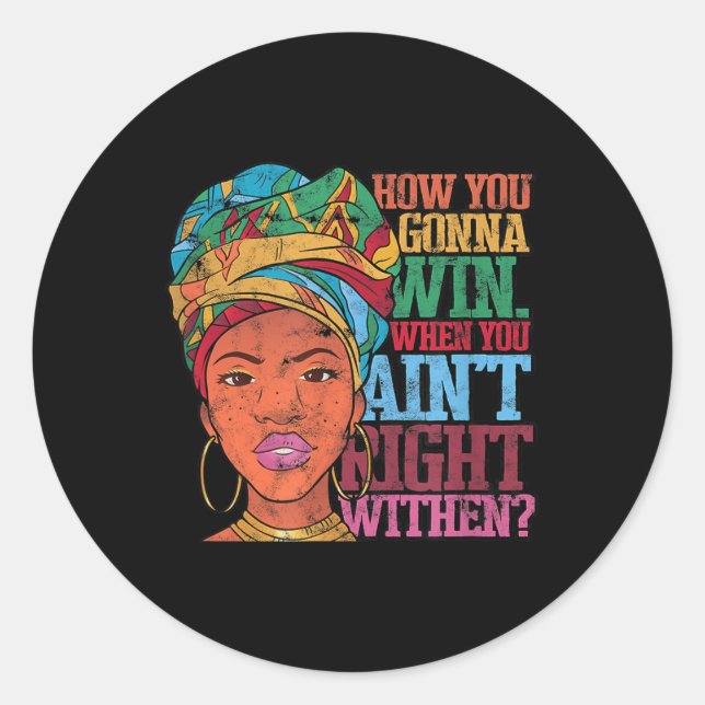 Inner - Sieg - Wahrheit Uni Erwachsene - Schwarz - Runder Aufkleber (Vorderseite)