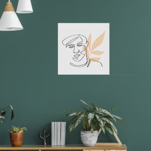 Innere Blüte – Botanische Linienkunst-Porträt Poster
