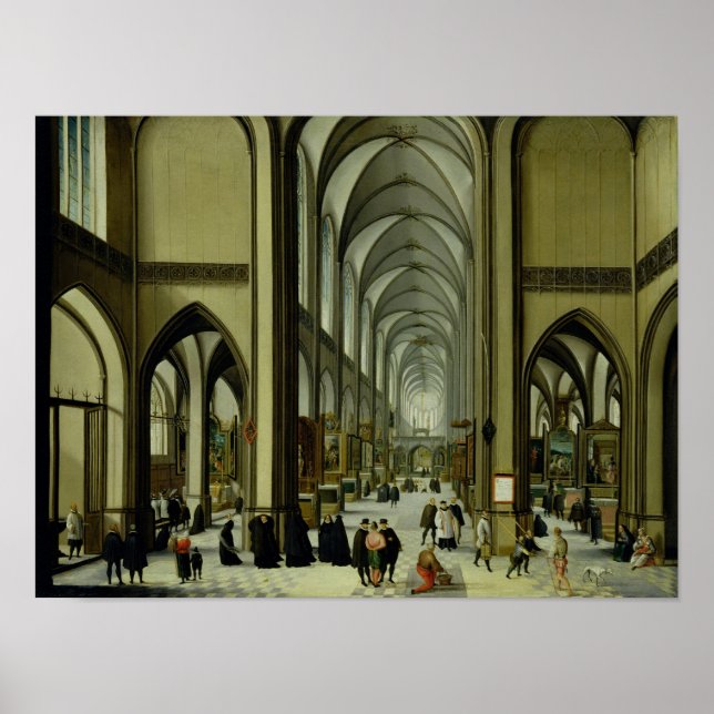 Innere der Kathedrale von Antwerpen Poster (Vorne)
