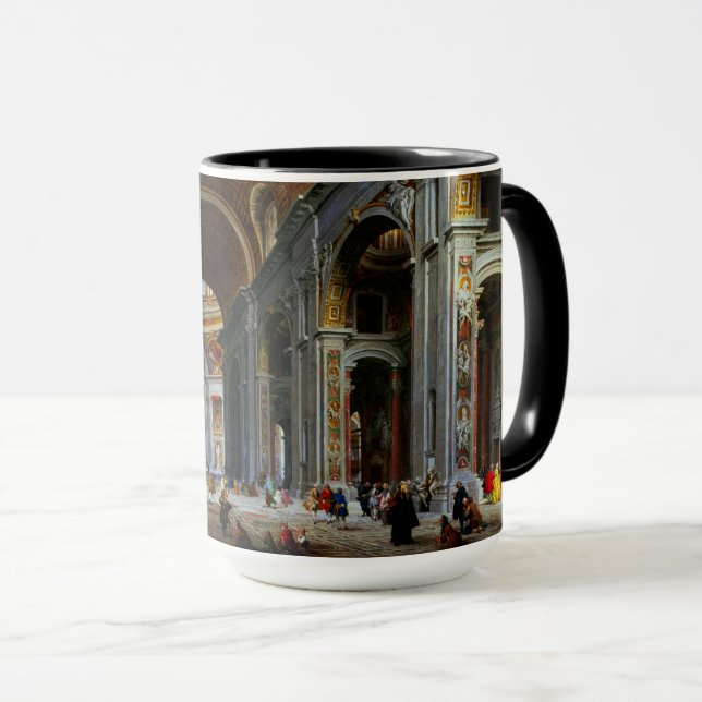 Innere des Petersdom, Rom Tasse (VorderseiteRechts)