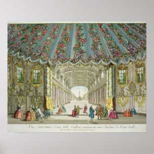 Innere einer Galerie, die zu Vauxhall Gardens führ Poster